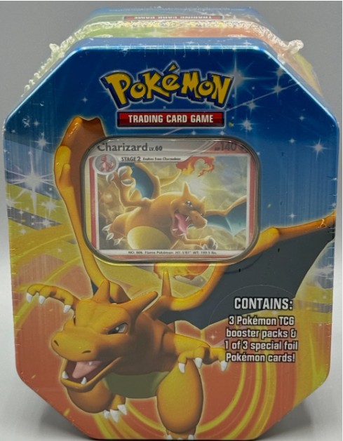 Pokemon Diamond Pearl Platinum 2009 Collectors Tin Charizard Cracked Ice Sealed